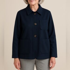 SPORTMAX Women’s 100% Silk Black Blazer Jacket